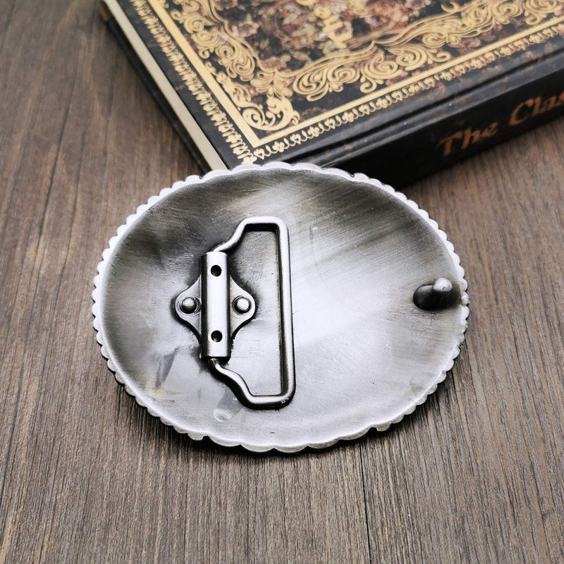 YOQUCOL Vintage Indian Elements American Western Cowboy Turquoise Belt Buckle For Men - Image 4